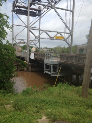 Bayou Vermilion from the downtown side in Abbeville, Louisiana