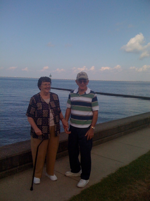 One of my favorite later-years pix of Daddy----with Mama----on the Lakefront at Mandeville.  